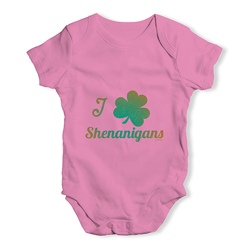 Funny Baby Bodysuits I Love Shamrock Shenanigans Irish Green Baby Unisex Baby Grow Bodysuit 18-24 Months Pink