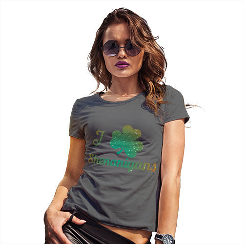 I Love Shamrock Shenanigans Irish Green Women's T-Shirt 