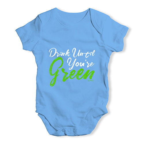 Funny Baby Onesies Drink Until You're Green Baby Unisex Baby Grow Bodysuit 6-12 Months Blue