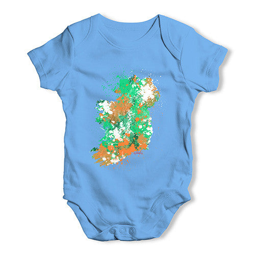 Ireland Paint Splats Silhouette Baby Unisex Baby Grow Bodysuit