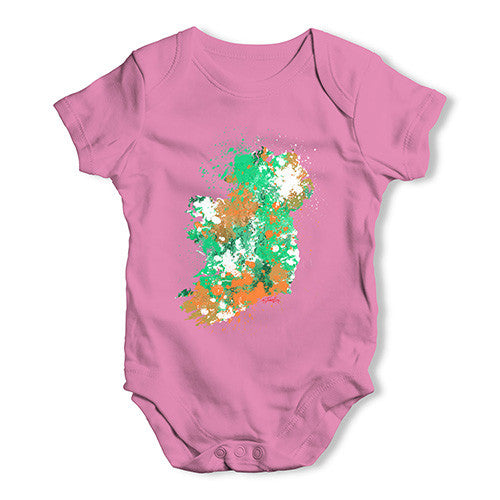 Ireland Paint Splats Silhouette Baby Unisex Baby Grow Bodysuit