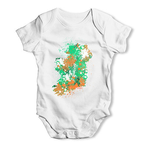 Ireland Paint Splats Silhouette Baby Unisex Baby Grow Bodysuit