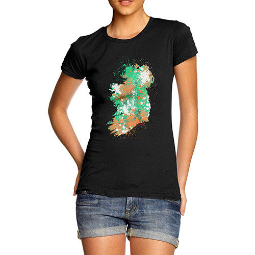 Ireland Paint Splats Silhouette Women's T-Shirt 