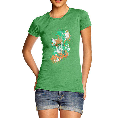 Ireland Paint Splats Silhouette Women's T-Shirt 