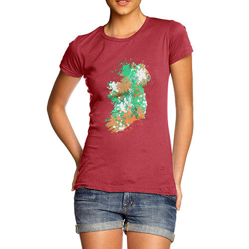 Ireland Paint Splats Silhouette Women's T-Shirt 