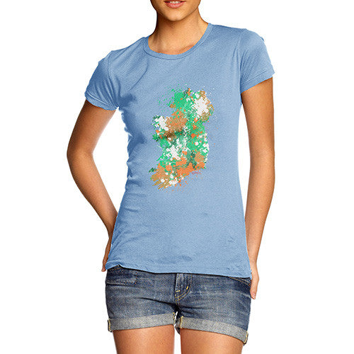 Ireland Paint Splats Silhouette Women's T-Shirt 