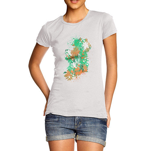 Ireland Paint Splats Silhouette Women's T-Shirt 