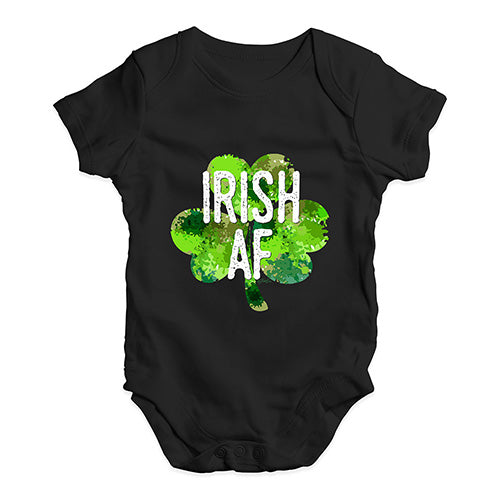 Funny Infant Baby Bodysuit Irish AF Baby Unisex Baby Grow Bodysuit 18-24 Months Black