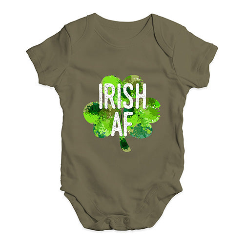Funny Infant Baby Bodysuit Onesies Irish AF Baby Unisex Baby Grow Bodysuit 6-12 Months Khaki