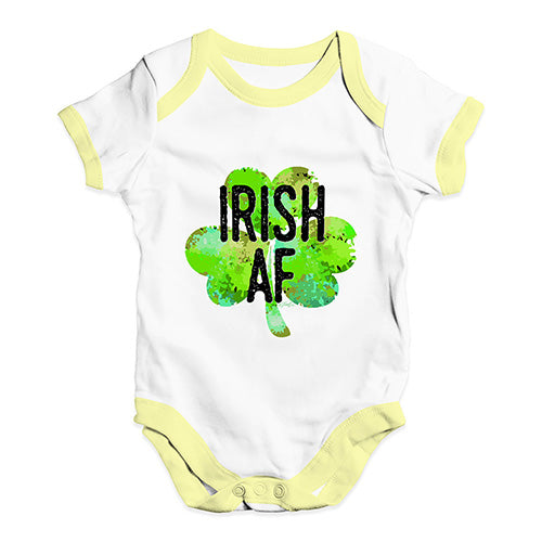 Baby Onesies Irish AF Baby Unisex Baby Grow Bodysuit 3-6 Months White Yellow Trim