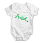 Irish Shamrock Handwriting Baby Unisex Baby Grow Bodysuit