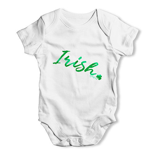 Irish Shamrock Handwriting Baby Unisex Baby Grow Bodysuit