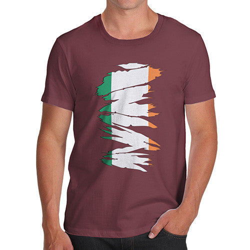 Irish Flag Ripped Fabric Men's T-Shirt