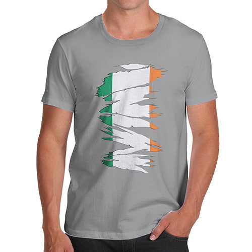 Irish Flag Ripped Fabric Men's T-Shirt