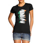 Irish Flag Ripped Fabric Women's T-Shirt 