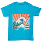 Japanese Fan Koi Wave Temple Girl's T-Shirt 