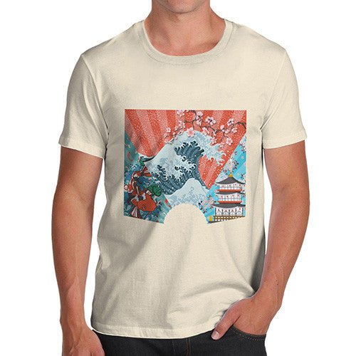 Japanese Fan Koi Wave Temple Men's T-Shirt