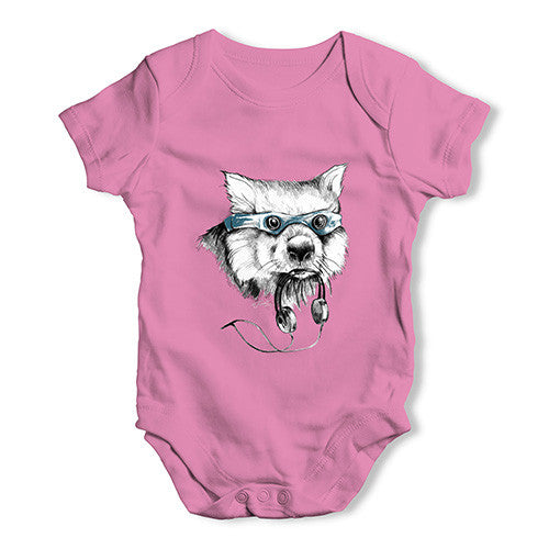 Super Wolf Headphones Baby Unisex Baby Grow Bodysuit