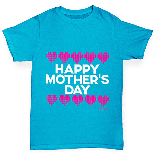 Mother's Day Pixel Hearts Boy's T-Shirt