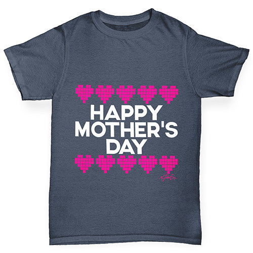 Mother's Day Pixel Hearts Boy's T-Shirt