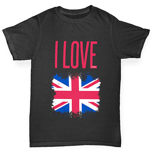 I Love Great Britain Paint Splat Boy's T-Shirt