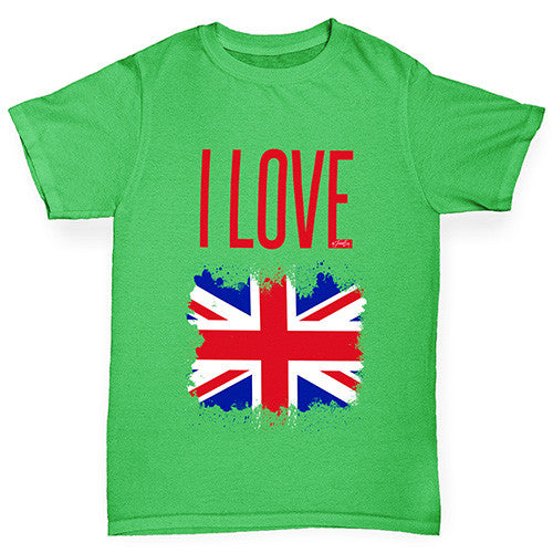 I Love Great Britain Paint Splat Boy's T-Shirt