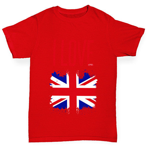 I Love Great Britain Paint Splat Boy's T-Shirt