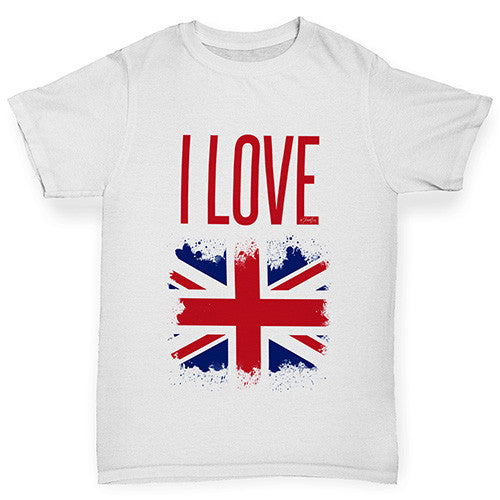 I Love Great Britain Paint Splat Boy's T-Shirt