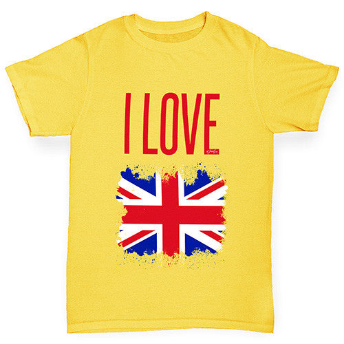 I Love Great Britain Paint Splat Boy's T-Shirt