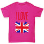 I Love Great Britain Paint Splat Girl's T-Shirt 