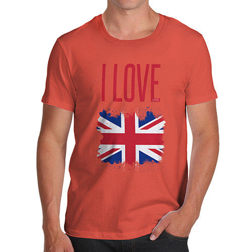 I Love Great Britain Paint Splat Men's T-Shirt