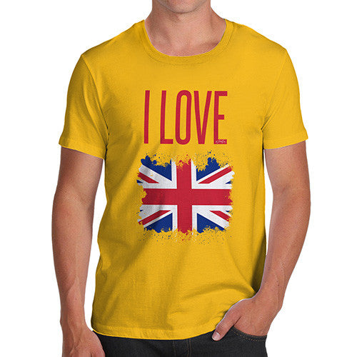 I Love Great Britain Paint Splat Men's T-Shirt