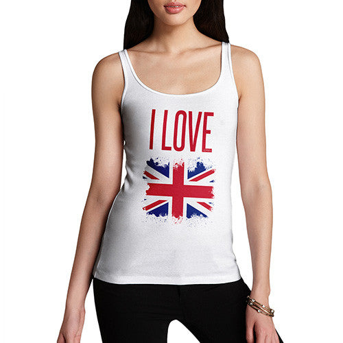 I Love Great Britain Paint Splat Women's Tank Top