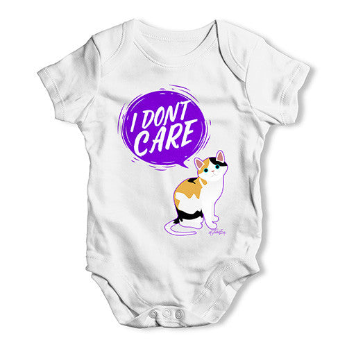 I Don't Care Cat Baby Unisex Baby Grow Bodysuit