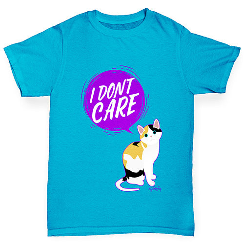 I Don't Care Cat Boy's T-Shirt