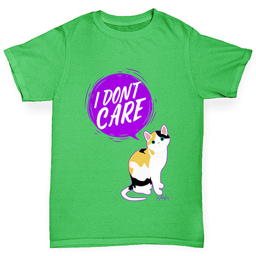 I Don't Care Cat Boy's T-Shirt