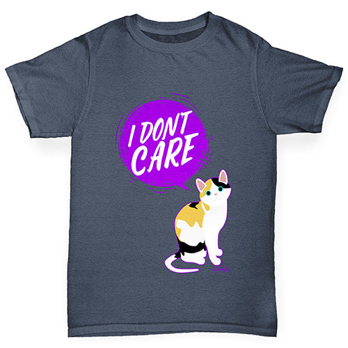 I Don't Care Cat Boy's T-Shirt