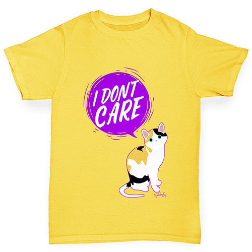 I Don't Care Cat Girl's T-Shirt 