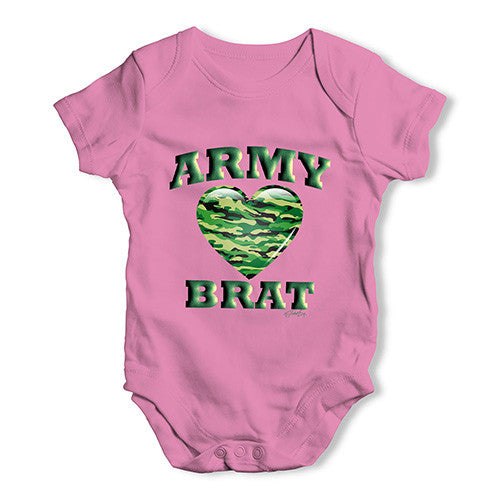 Army Brat Camo Heart Baby Unisex Baby Grow Bodysuit