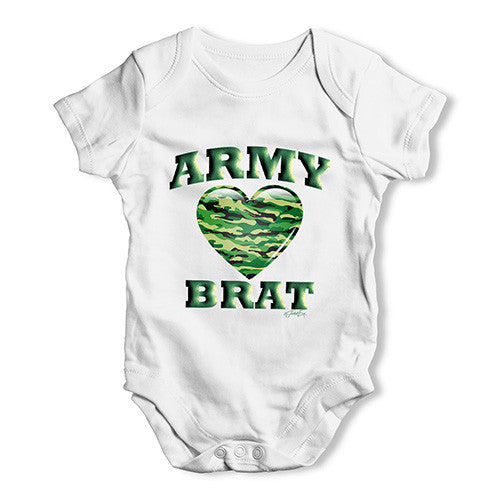 Army Brat Camo Heart Baby Unisex Baby Grow Bodysuit