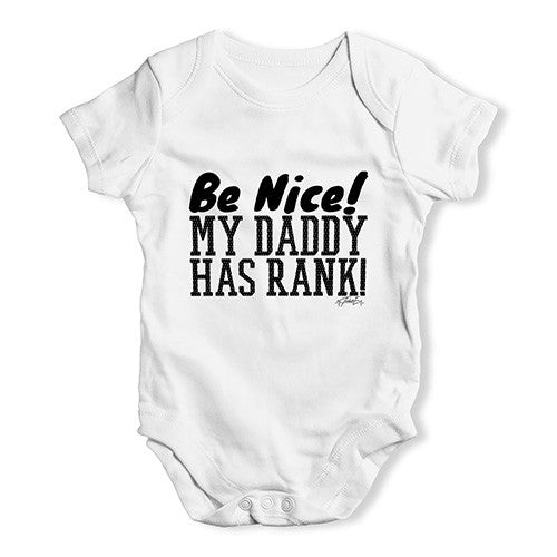 My Daddy Has Rank! Baby Unisex Baby Grow Bodysuit