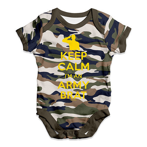 Keep Calm I'm An Army Brat Baby Unisex Baby Grow Bodysuit