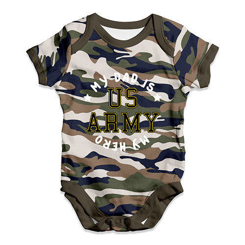 Army My Dad Is My Hero Baby Unisex Baby Grow Bodysuit