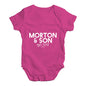 Personalised Name And Son Baby Unisex Babygrow Bodysuit Onesies