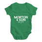 Personalised Name And Son Baby Unisex Babygrow Bodysuit Onesies