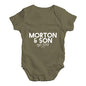 Personalised Name And Son Baby Unisex Babygrow Bodysuit Onesies