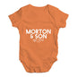 Personalised Name And Son Baby Unisex Babygrow Bodysuit Onesies