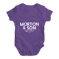 Personalised Name And Son Baby Unisex Babygrow Bodysuit Onesies