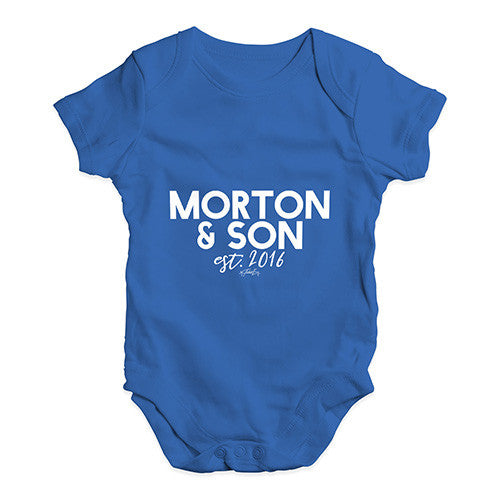 Personalised Name And Son Baby Unisex Babygrow Bodysuit Onesies