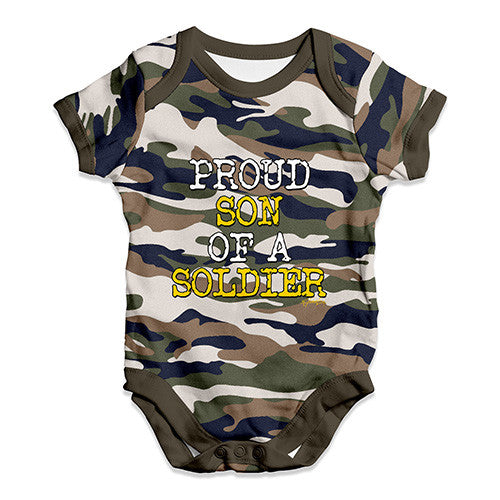 Proud Son Of A Soldier Baby Unisex Babygrow Bodysuit Onesies